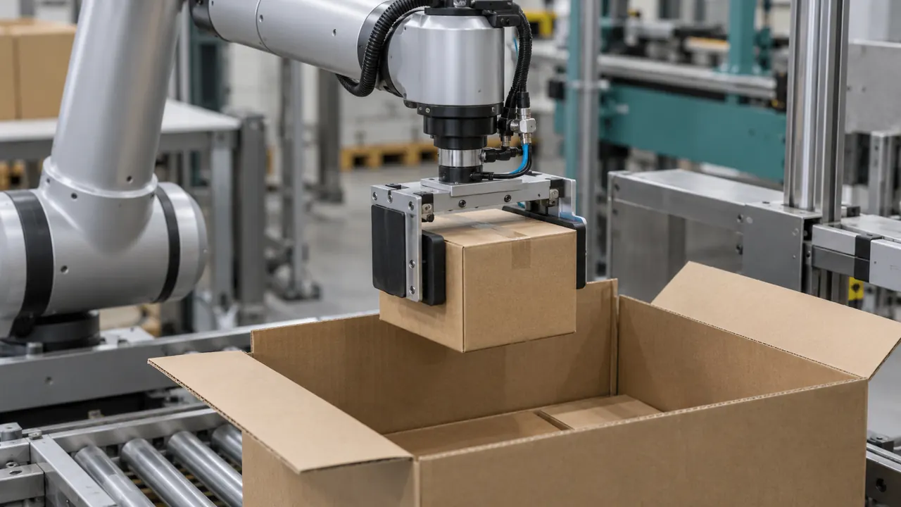Robot handling a carton, application concept
